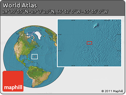 Satellite Location Map of the Area around 28° 47' 8" N, 66° 13' 29" W