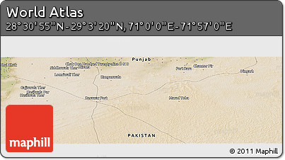 Satellite Panoramic Map of the Area around 28° 47' 8" N, 71° 28' 29" E