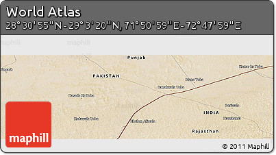 Satellite Panoramic Map of the Area around 28° 47' 8" N, 72° 19' 29" E