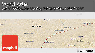 Satellite Panoramic Map of the Area around 28° 47' 8" N, 72° 19' 29" E
