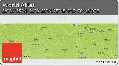 Physical Panoramic Map of the Area around 28° 47' 8" N, 75° 43' 29" E