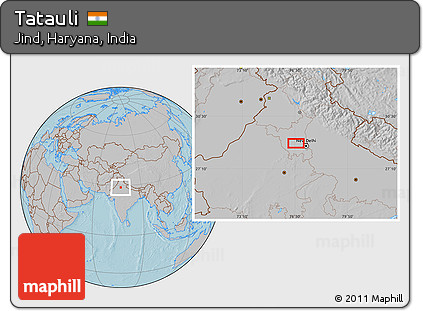 Gray Location Map of Tatauli, hill shading