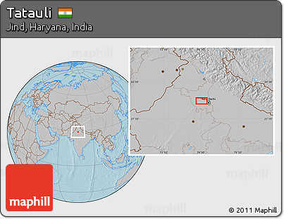 Gray Location Map of Tatauli, hill shading