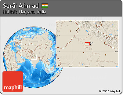 Shaded Relief Location Map of Sarāi Ahmad