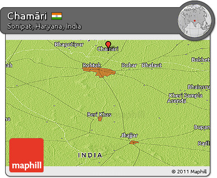 Physical Panoramic Map of Chamāri