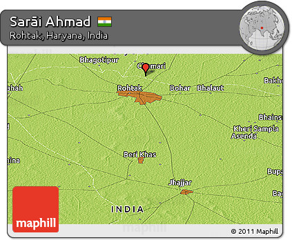 Physical Panoramic Map of Sarāi Ahmad