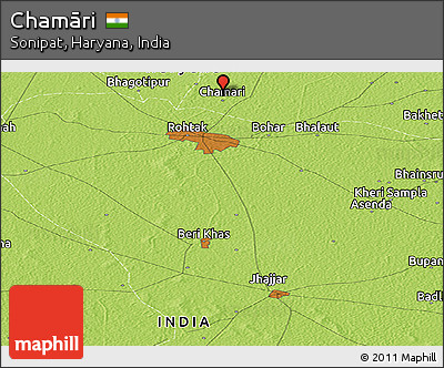 Physical Panoramic Map of Chamāri