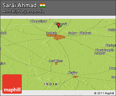 Physical Panoramic Map of Sarāi Ahmad