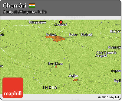 Physical Panoramic Map of Chamāri