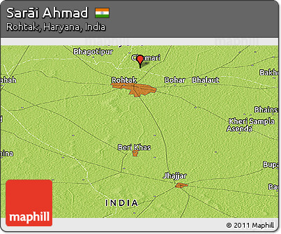 Physical Panoramic Map of Sarāi Ahmad