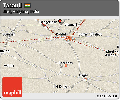 Shaded Relief Panoramic Map of Tatauli