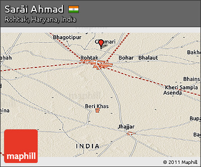 Shaded Relief Panoramic Map of Sarāi Ahmad