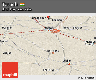 Shaded Relief Panoramic Map of Tatauli