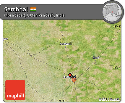 Satellite Map of Sambhal