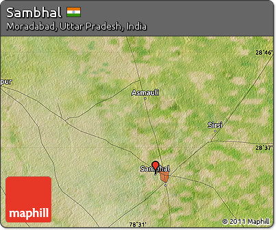 Satellite Map of Sambhal