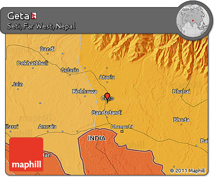 Political 3D Map of Geta