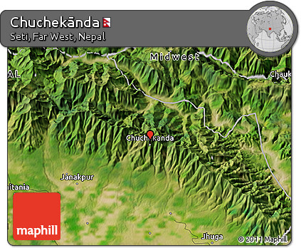 Satellite 3D Map of Chuchekānda