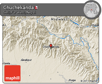 Shaded Relief 3D Map of Chuchekānda