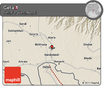 Shaded Relief 3D Map of Geta