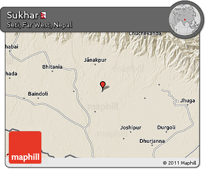 Shaded Relief 3D Map of Sukhar