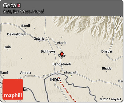 Shaded Relief 3D Map of Geta