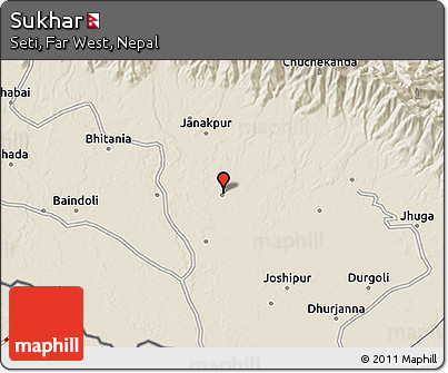 Shaded Relief 3D Map of Sukhar