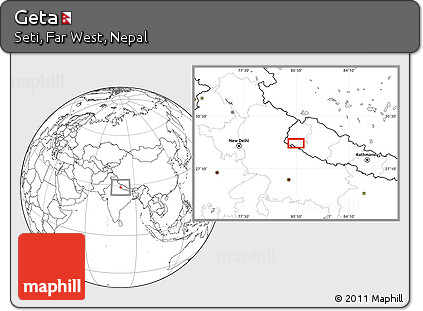 Blank Location Map of Geta