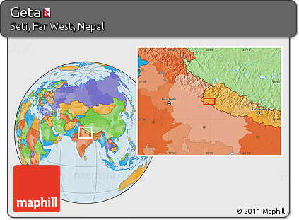 Political Location Map of Geta