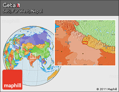 Political Location Map of Geta