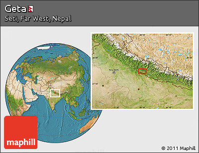 Satellite Location Map of Geta