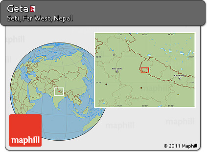 Savanna Style Location Map of Geta