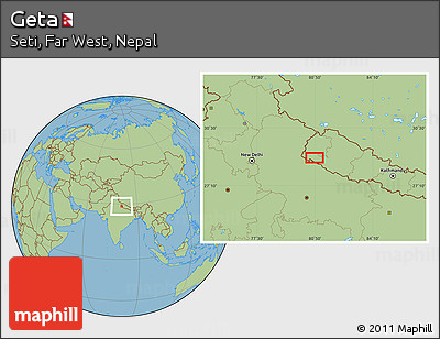 Savanna Style Location Map of Geta