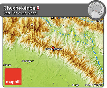 Physical Map of Chuchekānda