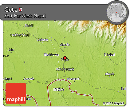 Physical Map of Geta