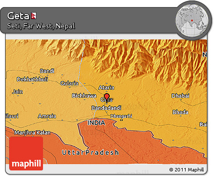 Political Panoramic Map of Geta