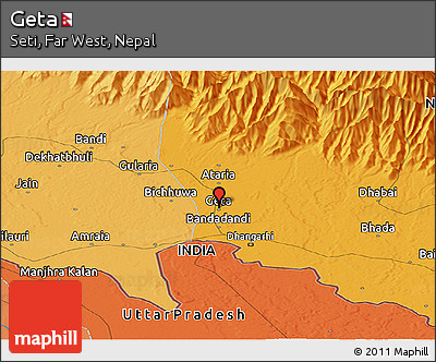 Political Panoramic Map of Geta