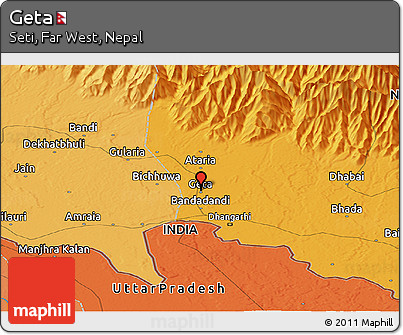 Political Panoramic Map of Geta