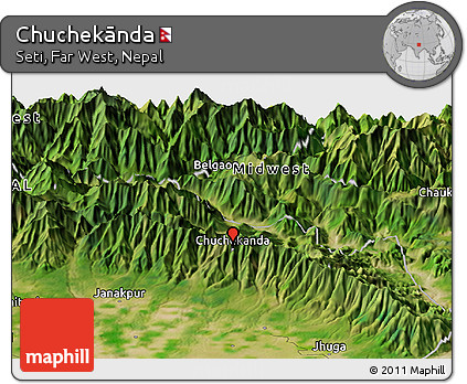 Satellite Panoramic Map of Chuchekānda