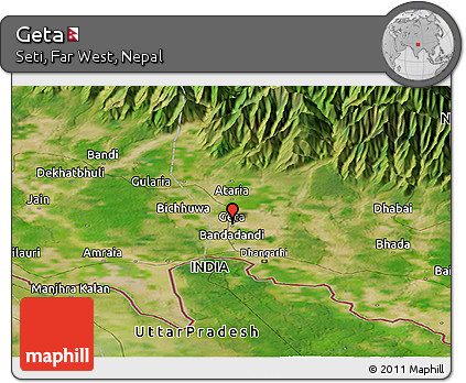 Satellite Panoramic Map of Geta