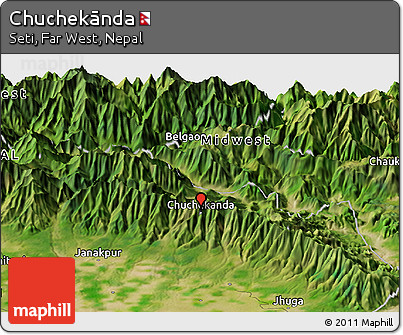 Satellite Panoramic Map of Chuchekānda