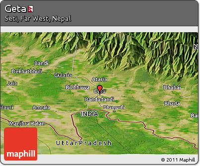 Satellite Panoramic Map of Geta