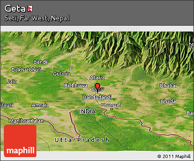 Satellite Panoramic Map of Geta