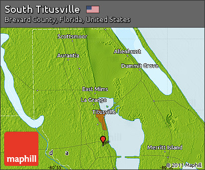 Physical Map of South Titusville