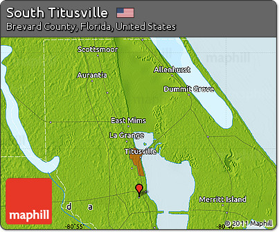 Physical Map of South Titusville