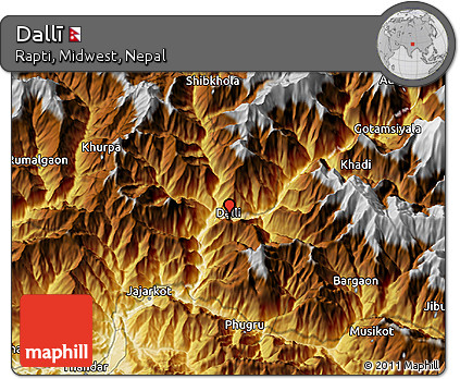 Physical 3D Map of Dallī