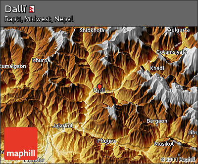 Physical 3D Map of Dallī