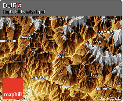 Physical 3D Map of Dallī