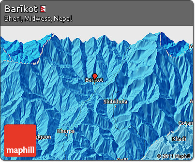 Political 3D Map of Barīkot