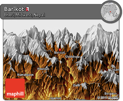 Physical Panoramic Map of Barīkot