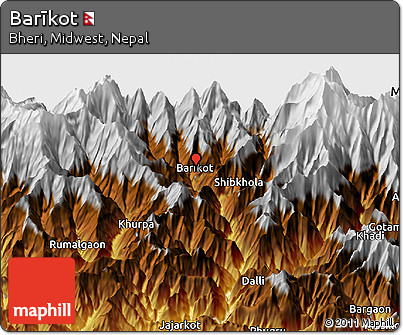 Physical Panoramic Map of Barīkot